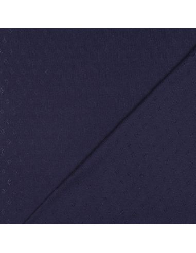 Punktstrick-Jersey-Stoff - Marineblau