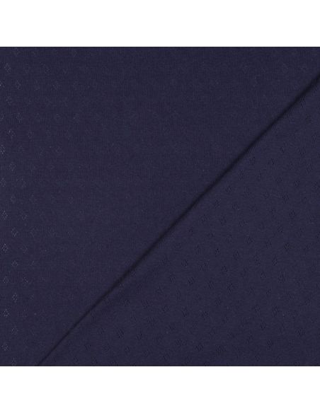 Punktstrick-Jersey-Stoff - Marineblau