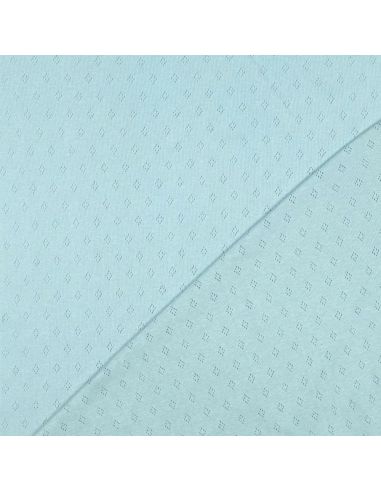 Pointelle-Strickjersey - Hellblau