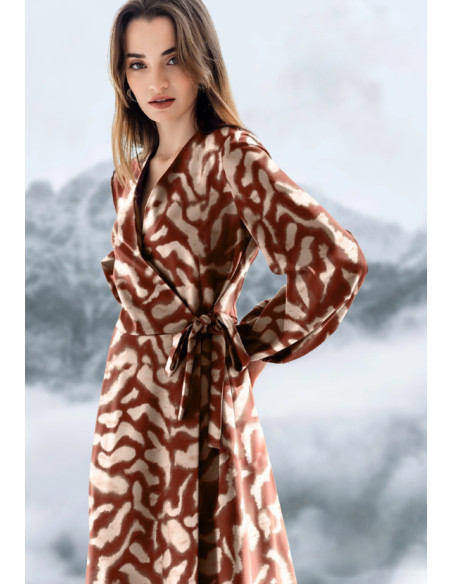 Stretch-Viskose-Satin-Stoff - Tiermuster