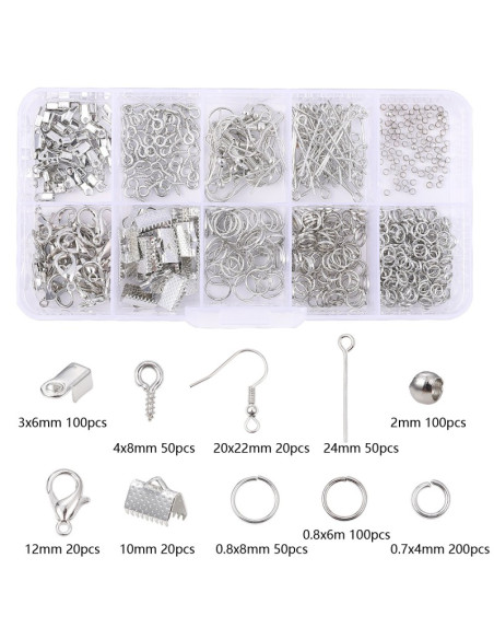 710-teiliger Schmuckherstellungssatz - Rhodium