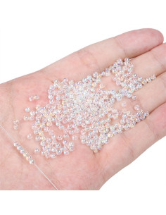 Beutel mit 50 Kristallperlen 2 mm