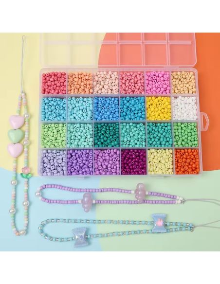 Schmuckset mit 3600 Rocailles-Perlen, 4 mm