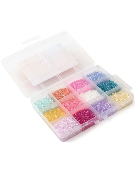 Set mit 12 Farben von 2 mm Rocailles-Perlen - Frosty Fizz