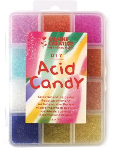 Set mit 12 Farben von 2 mm Rocailles-Perlen - Acid Candy