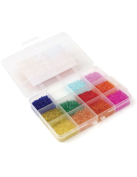 Set mit 12 Farben von 2 mm Rocailles-Perlen - Acid Candy