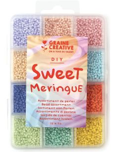 Set mit 12 Farben von 2 mm Rocailles-Perlen - Sweet Meringue