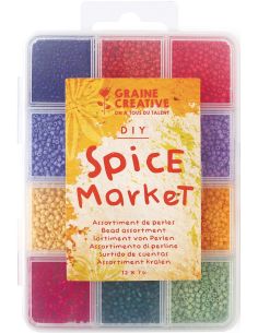 Set mit 12 Farben von 2 mm Rocailles-Perlen - Spice Market