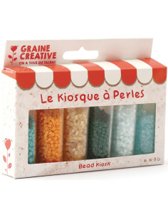 Der Perlenkiosk 6 Farben von Rocailles-Perlen 2 mm - Lagune