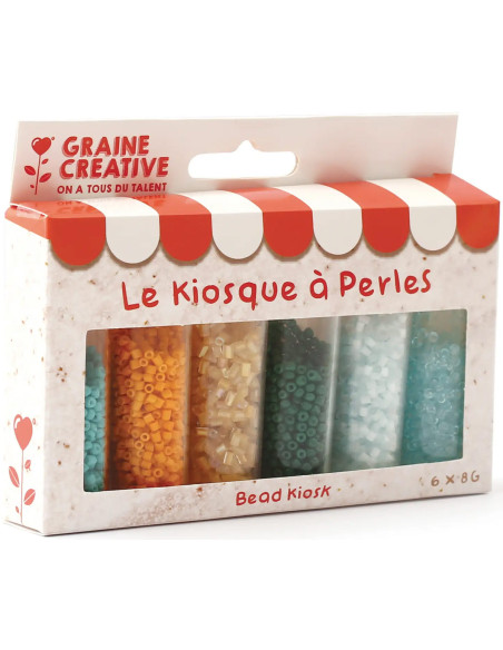 Der Perlenkiosk 6 Farben von Rocailles-Perlen 2 mm - Lagune