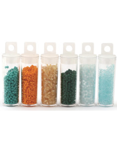 Der Perlenkiosk 6 Farben von Rocailles-Perlen 2 mm - Lagune 2