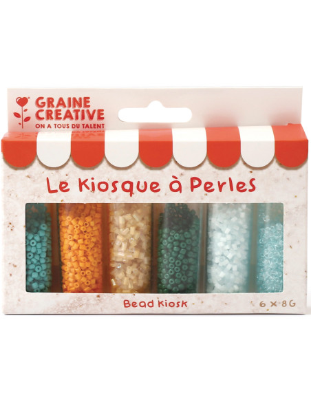 Der Perlenkiosk 6 Farben von Rocailles-Perlen 2 mm - Lagune