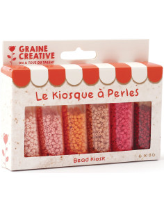 Der Perlenkiosk 6 Farben von Rocailles-Perlen 2 mm - Lipstick