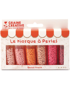Der Perlenkiosk 6 Farben von Rocailles-Perlen 2 mm - Lipstick 2