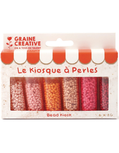 Der Perlenkiosk 6 Farben von Rocailles-Perlen 2 mm - Lipstick