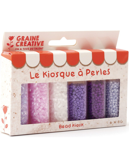 Der Perlenkiosk 6 Farben von Rocailles-Perlen 2 mm - Lavendel Limonade