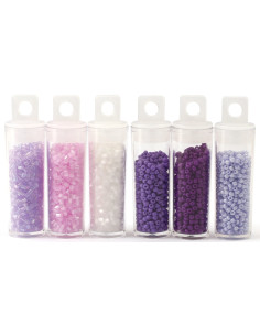 Der Perlenkiosk 6 Farben von Rocailles-Perlen 2 mm - Lavendel Limonade 2