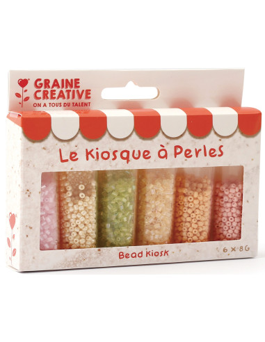 Der Perlenkiosk 6 Farben von Rocailles-Perlen 2 mm - Mochi-Eis