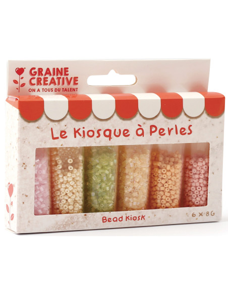 Der Perlenkiosk 6 Farben von Rocailles-Perlen 2 mm - Mochi-Eis
