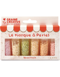 Der Perlenkiosk 6 Farben von Rocailles-Perlen 2 mm - Mochi-Eis 2