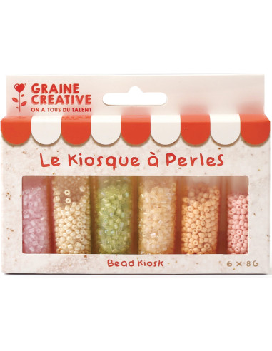 Der Perlenkiosk 6 Farben von Rocailles-Perlen 2 mm - Mochi-Eis