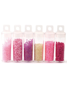 Der Perlenkiosk 6 Farben von Rocailles-Perlen 2 mm - Erdbeermilchshake 2