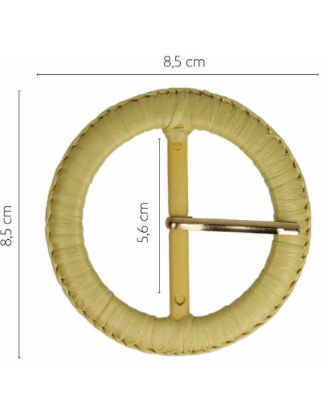Runde Gürtelschnalle im glatten Naturfaserstil – 5 cm