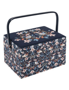 Nähkästchen mit Stickerei - Vögel in Blumen