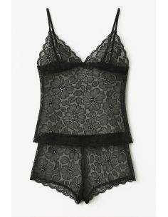 Elastische Spitzenstoff Léonie - Schwarz 2