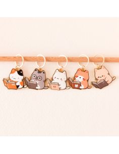 Satz von 5 Maschenmarkierern - Kleine Katzen Lesezeichen