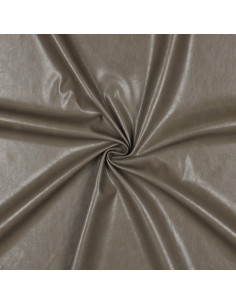 Glänzender Stretch-Kunststoffstoff für Bekleidung - Taupe