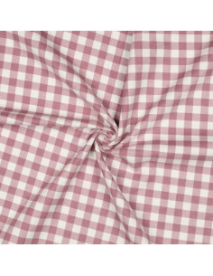 Flanellstoff mit großen Karos - Lila und Ecru
