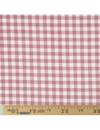 Flanellstoff mit großen Karos - Mauve und Ecru