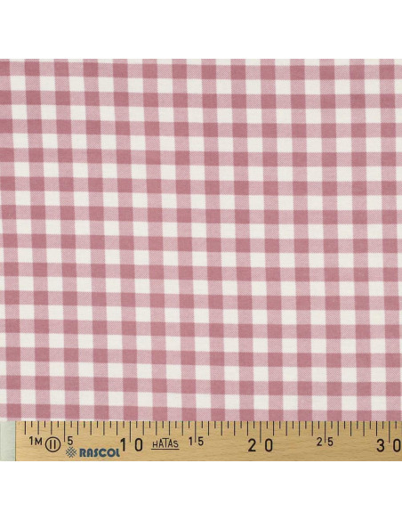 Flanellstoff mit großen Karos - Mauve und Ecru