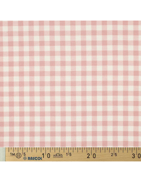 Flanellstoff große Karos - Rosa und Ecru