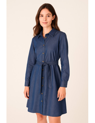 Tencel-Denimstoff - Indigo-Blau