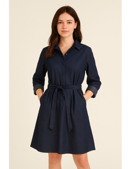 Tencel-Denimstoff - Dunkelblau