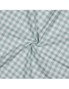 Flanellstoff mit großen Karos - Grau und Ecru