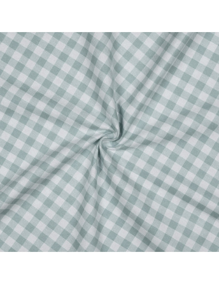 Flanellstoff mit großen Karos - Grau und Ecru
