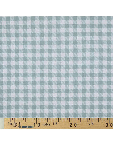 Flanellstoff große Karos - Salbei und Ecru