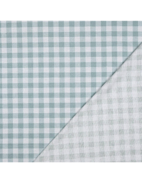 Flanellstoff große Karos - Salbei und Ecru