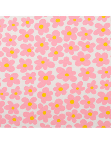 Jersey-Stoff Blumen - Rosa