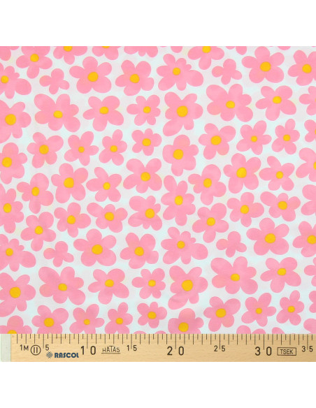 Jersey-Stoff Blumen - Rosa