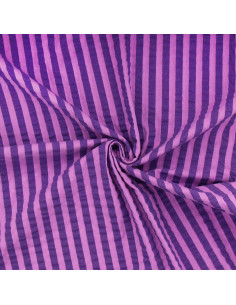 Seersucker-Stoff mit breiten Streifen - Hyazinthe und Violett