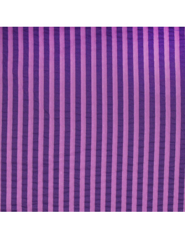 Seersucker-Stoff mit breiten Streifen - Hyazinthe und Violett