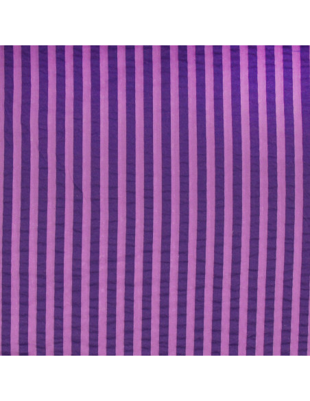 Seersucker-Stoff mit breiten Streifen - Hyazinthe und Violett