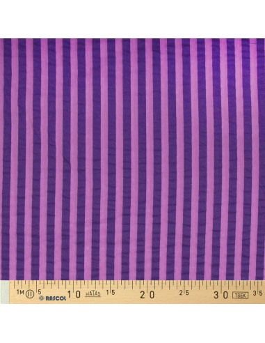 Seersucker-Stoff mit breiten Streifen - Hyazinthe und Violett