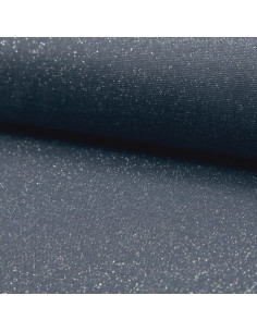 Jersey-Rippstrickstoff mit Lurex - Denim mit silbernem Lurex