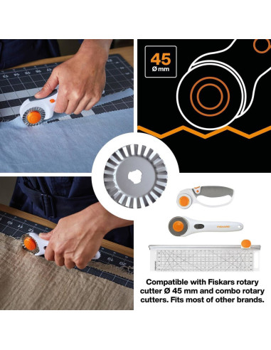 Fiskars Zickzack-Rotationsklinge Ø45 mm