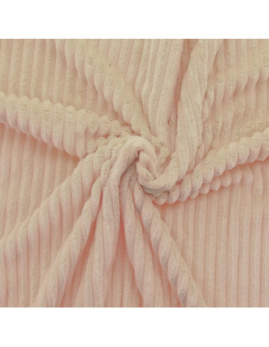 Minky-Stoff mit breiten Rippen - Beige